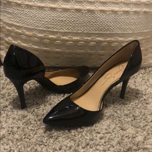 Jessica Simpson black patent leather 👠 heels 💋
